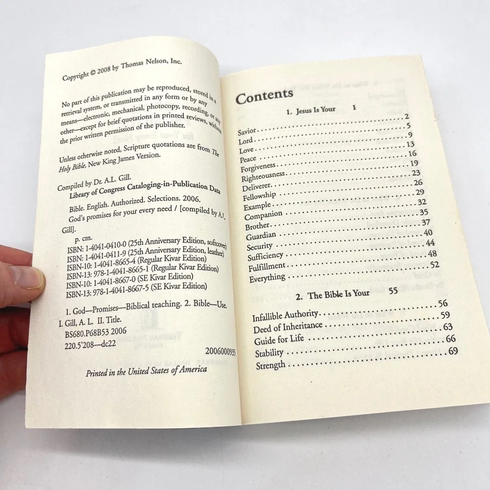 Gods Promises For Your Every Need NKJV Thomas Nelson‎ Devotional Book 2008
